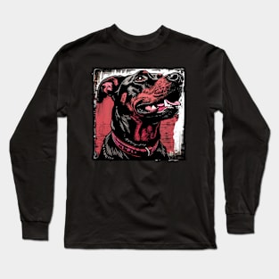 Retro Art Dobermann Dog Lover Long Sleeve T-Shirt